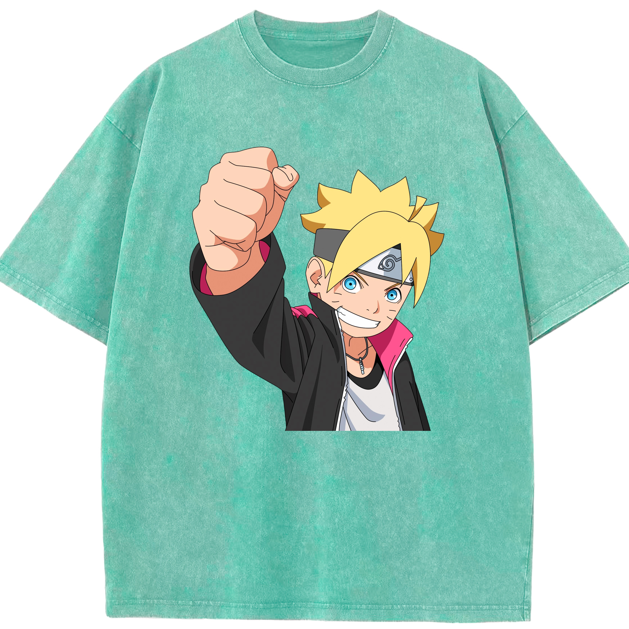 （画像用） NARUTO -ナルト- うずまき ボルト Uzumaki Boruto 綿100% ヴィンテージ風 半袖Tシャツ（フロントプリント）